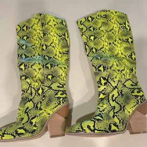 Green Snakeskin Boots
